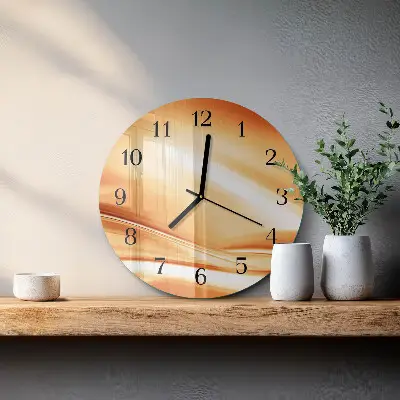 Hodiny s fotkou skleněné kulaté Abstrakce