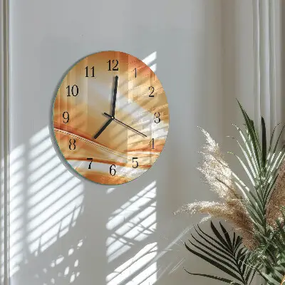Hodiny s fotkou skleněné kulaté Abstrakce