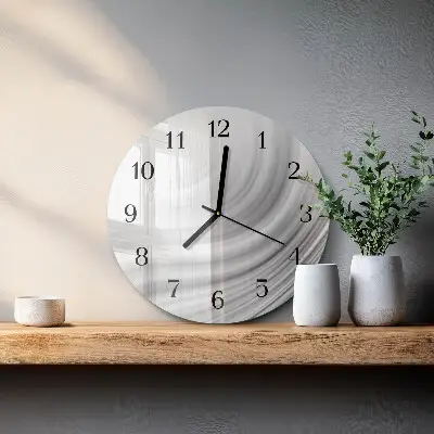 Kulaté skleněné hodiny na stěnu Abstrakce