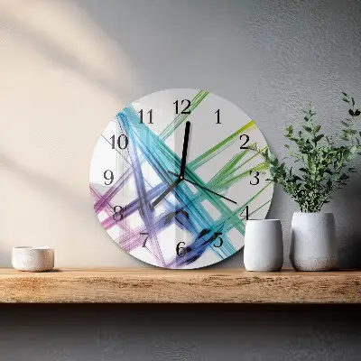 Kulaté skleněné hodiny na stěnu Abstrakce