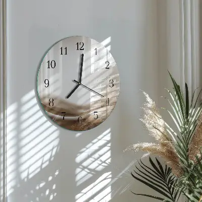 Kulaté skleněné hodiny na zeď Abstraktní linie