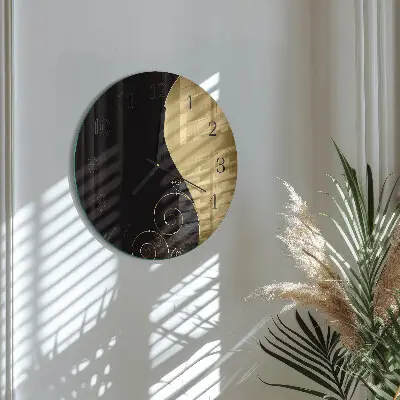 Kulaté skleněné hodiny na stěnu Abstraktní umění