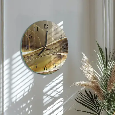 Kulaté skleněné hodiny na zeď Abstraktní linie