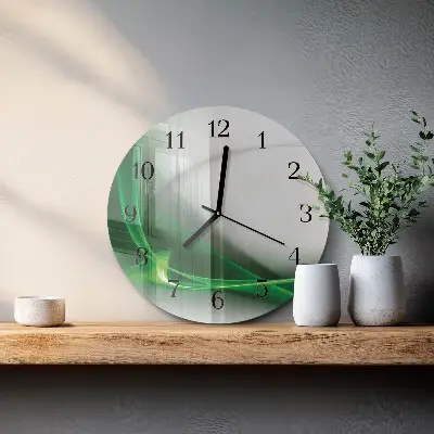 Hodiny s fotkou skleněné kulaté Abstraktní linie