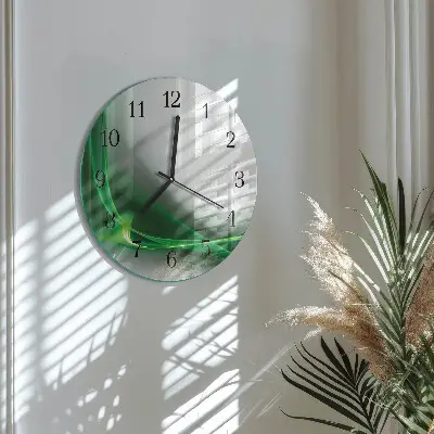 Hodiny s fotkou skleněné kulaté Abstraktní linie