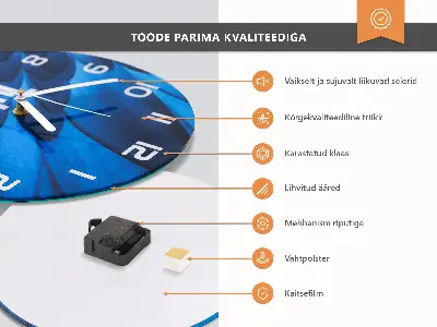 Hodiny na skle kulaté Kosmos