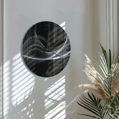 Hodiny s fotkou skleněné kulaté Abstraktní linie