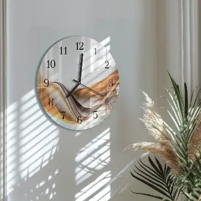 Nástěnné hodiny skleněné kulaté Abstrakce