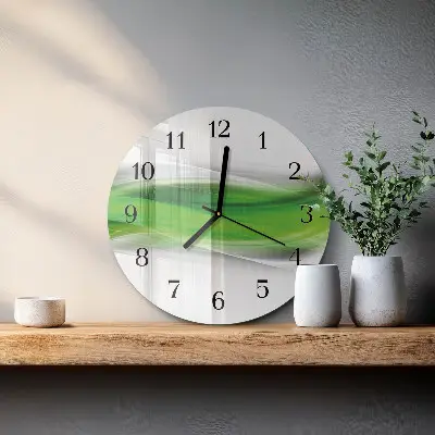 Hodiny s fotkou skleněné kulaté Abstrakce
