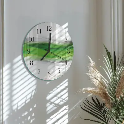 Hodiny s fotkou skleněné kulaté Abstrakce