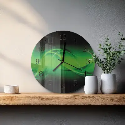 Kulaté skleněné hodiny na zeď Abstrakce