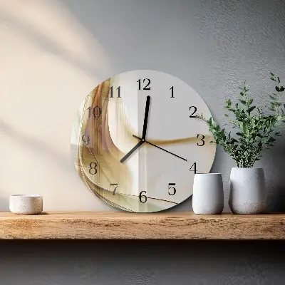 Nástěnné hodiny skleněné kulaté Abstrakce