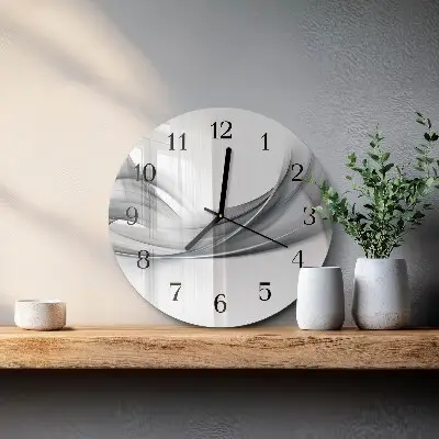 Kulaté skleněné hodiny na stěnu Abstrakce