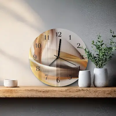 Hodiny s fotkou skleněné kulaté Abstrakce