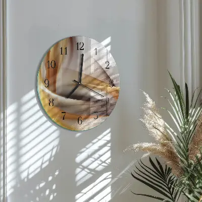 Hodiny s fotkou skleněné kulaté Abstrakce