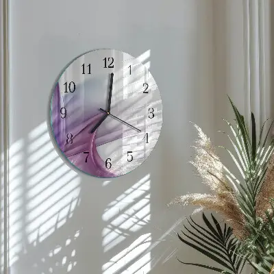 Nástěnné hodiny skleněné kulaté Abstrakce