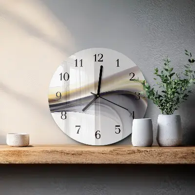 Nástěnné hodiny skleněné kulaté Abstrakce