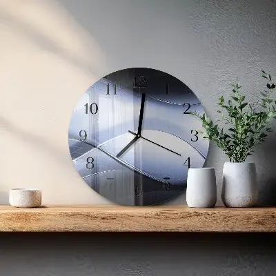 Kulaté skleněné hodiny na stěnu Abstrakce