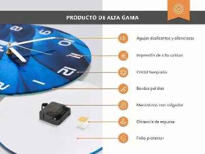 Kulaté skleněné hodiny na stěnu Vír