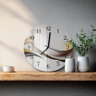 Kulaté skleněné hodiny na stěnu Abstrakce