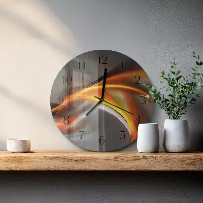 Hodiny s fotkou skleněné kulaté Abstrakce
