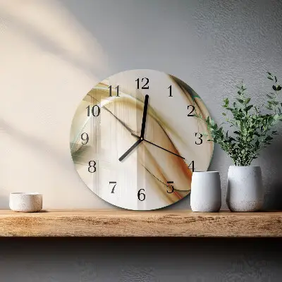 Kulaté skleněné hodiny na stěnu Abstrakce