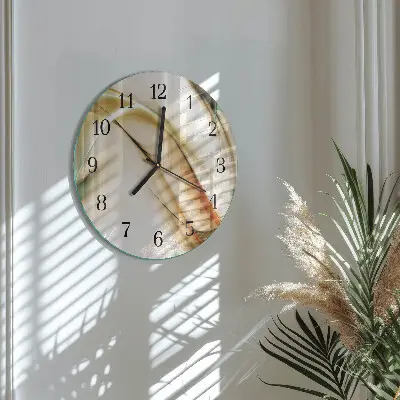 Kulaté skleněné hodiny na stěnu Abstrakce