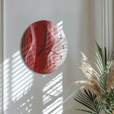 Kulaté skleněné hodiny na stěnu Abstrakce