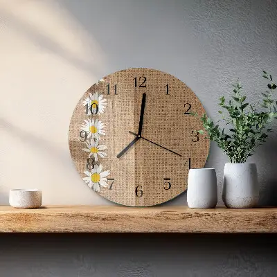 Nástěnné hodiny skleněné kulaté Sedmikráska