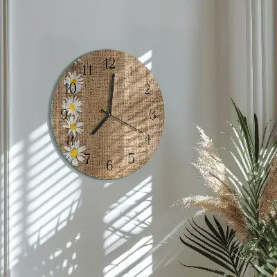 Nástěnné hodiny skleněné kulaté Sedmikráska