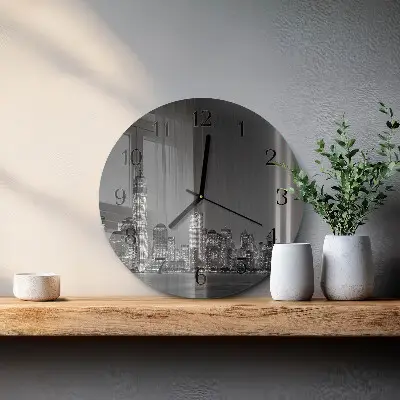 Hodiny s fotkou skleněné kulaté Horizont