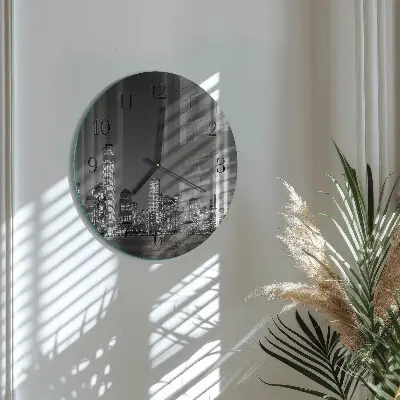 Hodiny s fotkou skleněné kulaté Horizont