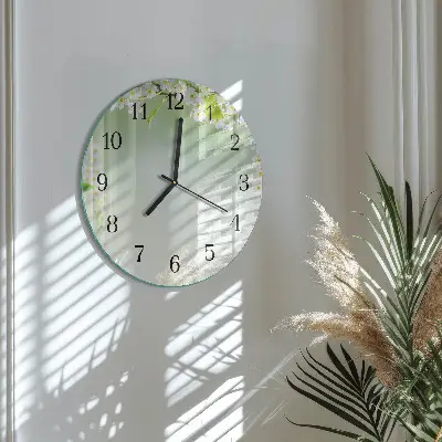 Hodiny s fotkou skleněné kulaté Jaro