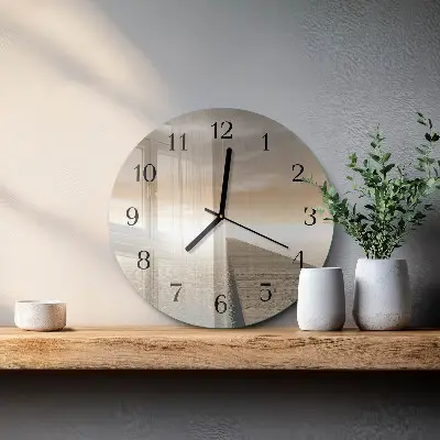Kulaté skleněné hodiny na zeď Molo