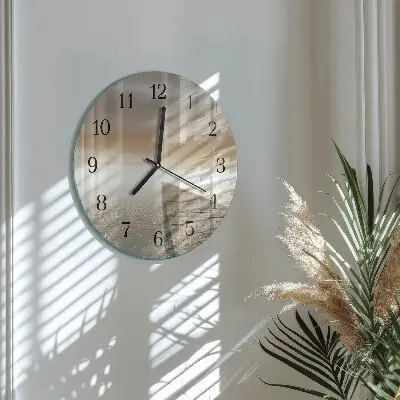 Kulaté skleněné hodiny na zeď Molo