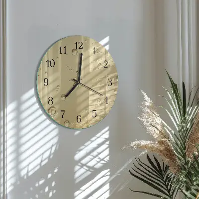 Nástěnné hodiny skleněné kulaté Kapky