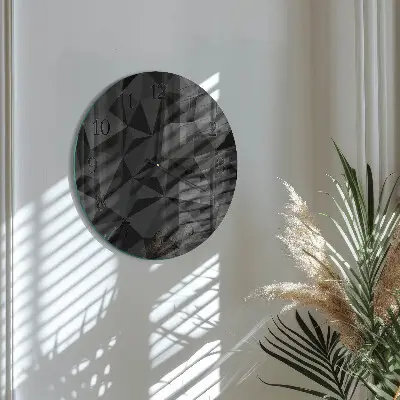 Hodiny na skle kulaté 3D vzor