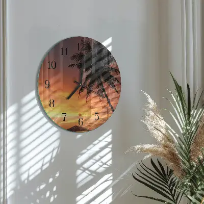 Hodiny s fotkou skleněné kulaté Dlaň