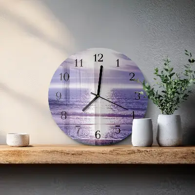 Kulaté skleněné hodiny na zeď Moře
