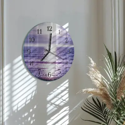 Kulaté skleněné hodiny na zeď Moře