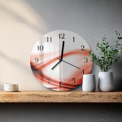 Kulaté skleněné hodiny na stěnu Abstraktní linie