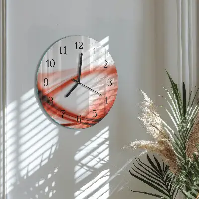 Kulaté skleněné hodiny na stěnu Abstraktní linie