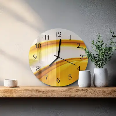 Hodiny s fotkou skleněné kulaté Abstraktní umění