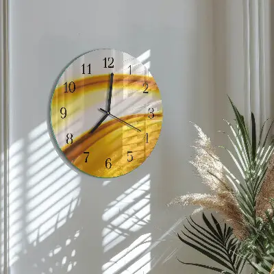 Hodiny s fotkou skleněné kulaté Abstraktní umění