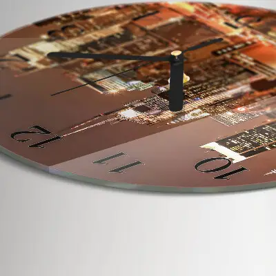 Kulaté skleněné hodiny na stěnu Horizont