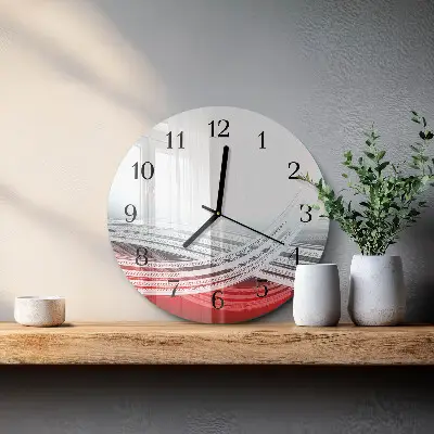 Kulaté skleněné hodiny na zeď Abstrakce