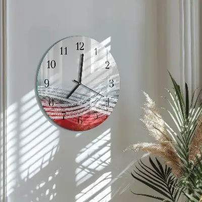 Kulaté skleněné hodiny na zeď Abstrakce