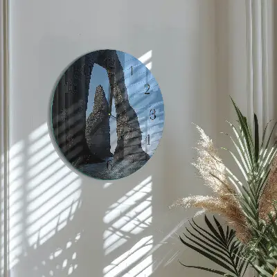 Nástěnné hodiny skleněné kulaté Kámen