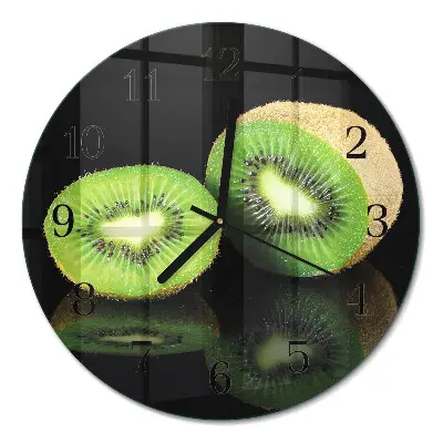 Kulaté skleněné hodiny na stěnu Kiwi
