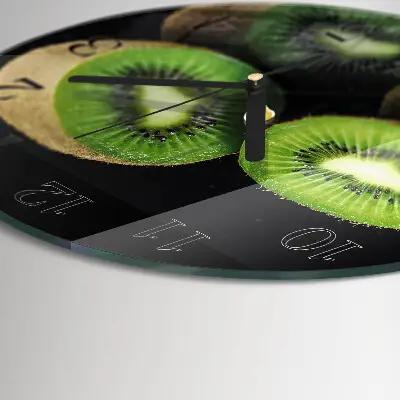 Kulaté skleněné hodiny na stěnu Kiwi